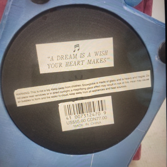 Disney Cinderella Snow Globe Fairy Godmother A Dream Is A Wish Your Heart Makes - Picture 3 of 6
